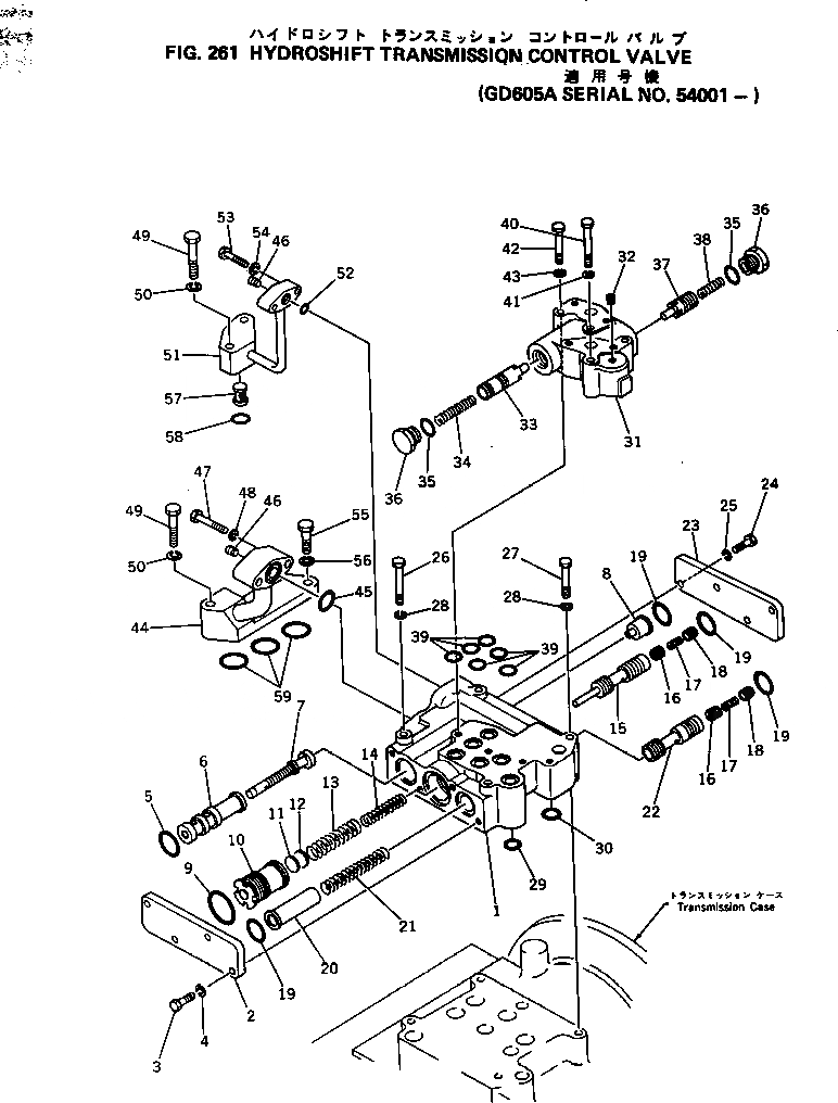 Схема запчастей Komatsu GD605A-3 - КЛАПАН УПРАВЛЕНИЯ ТРАНСМИССИЕЙ СИЛОВАЯ ПЕРЕДАЧА