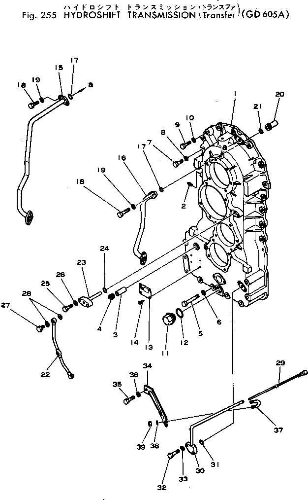 Схема запчастей Komatsu GD605A-1 - ТРАНСМИССИЯ (ПЕРЕДАЧА) СИЛОВАЯ ПЕРЕДАЧА