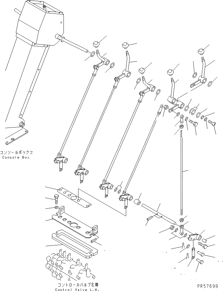 Схема запчастей Komatsu GD605A-5 - ГИДРАВЛ РЫЧАГ УПРАВЛ-Я¤ ЛЕВ.(№-) СИСТЕМА УПРАВЛЕНИЯ