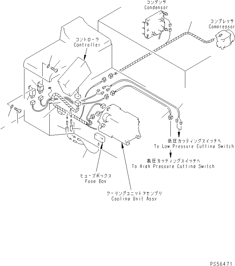 Схема запчастей Komatsu GD605A-5 - КОНДИЦ. ВОЗДУХА (9/9) (ELECTRLCAL ЧАСТИ)(№-) РАМА И ЧАСТИ КОРПУСА