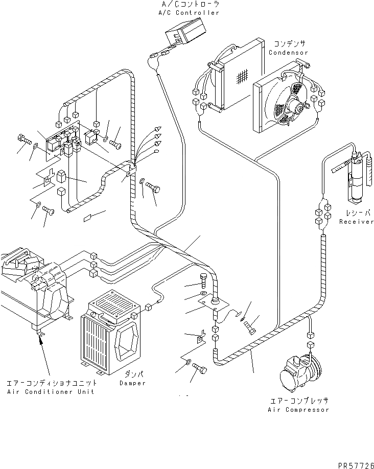 Схема запчастей Komatsu GD605A-5 - КОНДИЦ. ВОЗДУХА (9/) (ELECTRLCAL ЧАСТИ)(№-) РАМА И ЧАСТИ КОРПУСА