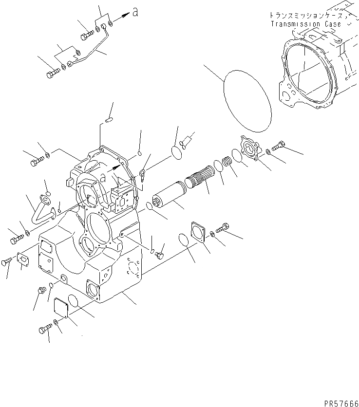 Схема запчастей Komatsu GD611A-1 - ТРАНСМИССИЯ (КОРПУС ПЕРЕДАЧИ)(№-) СИЛОВАЯ ПЕРЕДАЧА