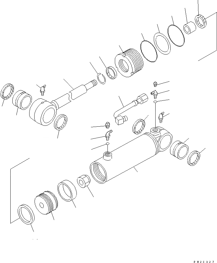 Схема запчастей Komatsu GD611A-1 - ЦИЛИНДР НАКЛОНА(№-) СИЛОВАЯ ПЕРЕДАЧА
