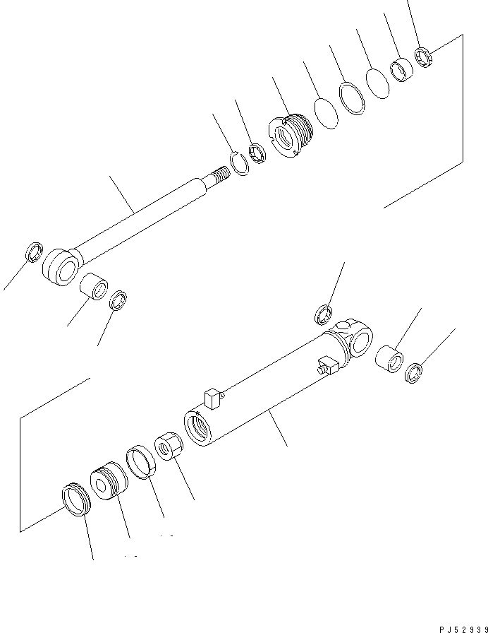 Схема запчастей Komatsu GD611A-1 - ЦИЛИНДР СОЧЛЕНЕНИЯ(№-) СИЛОВАЯ ПЕРЕДАЧА