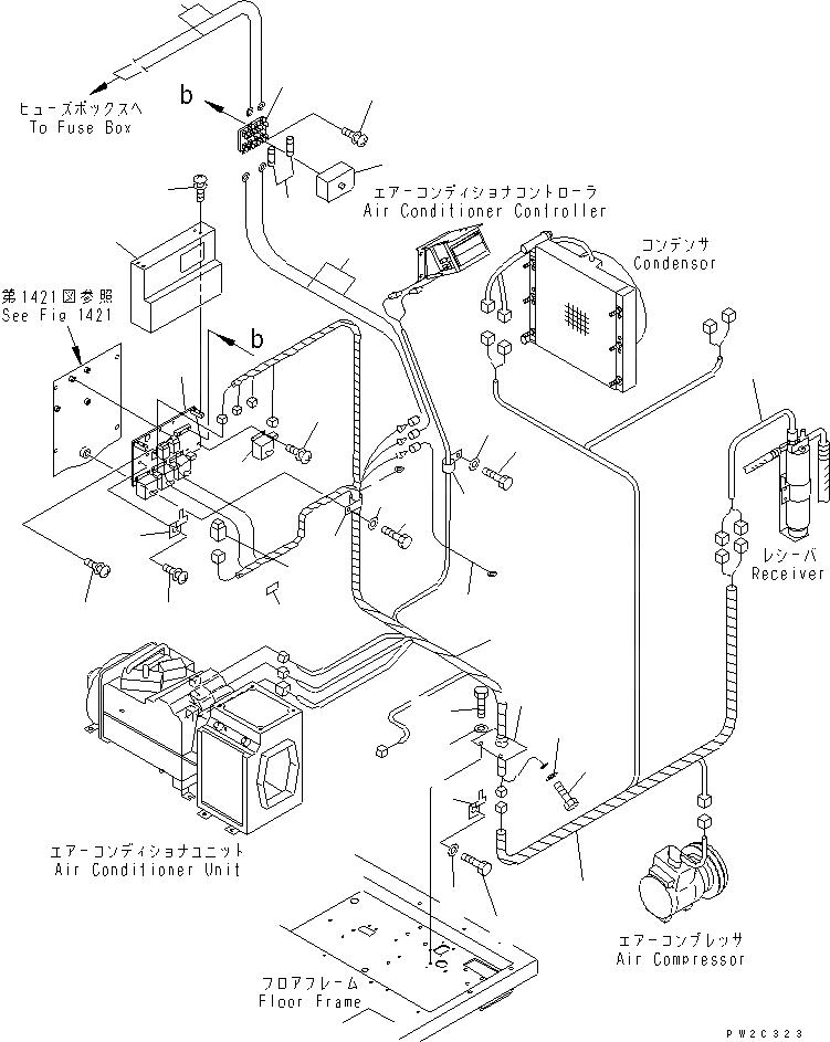 Схема запчастей Komatsu GD611A-1 - КОНДИЦ. ВОЗДУХА (8/) (ELECTRLCAL ЧАСТИ)(№9-) РАМА И ЧАСТИ КОРПУСА