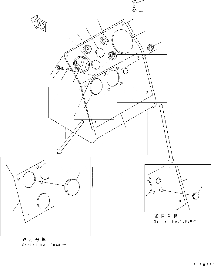 Схема запчастей Komatsu GD621A-1 - ПАНЕЛЬ МОНИТОРА КОМПОНЕНТЫ ДВИГАТЕЛЯ И ЭЛЕКТРИКА