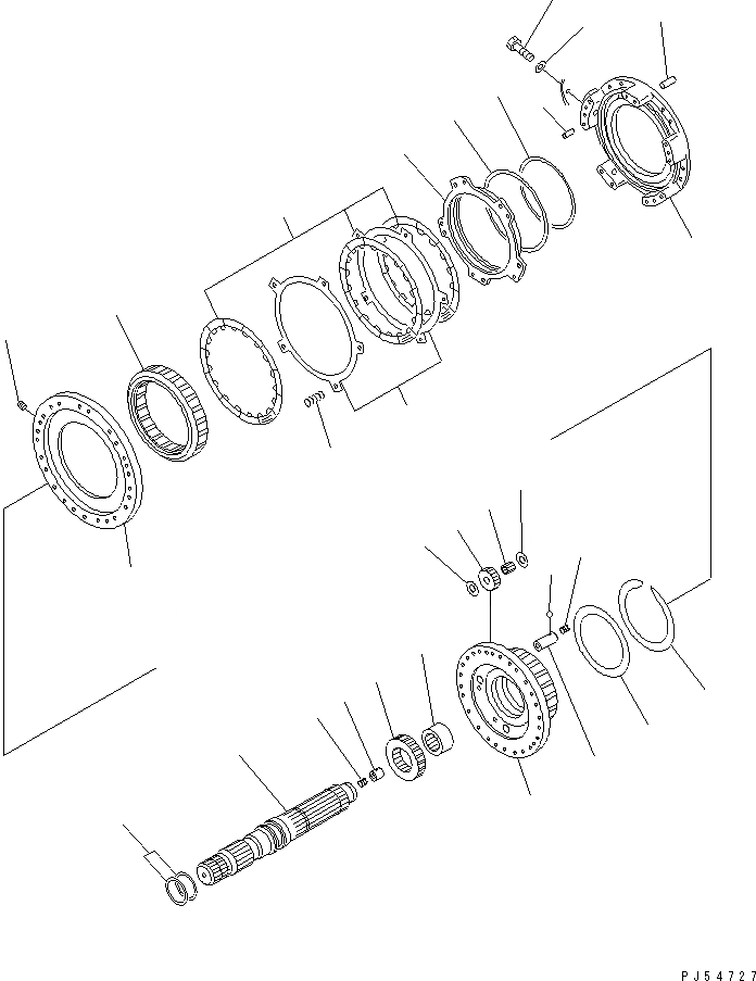 Схема запчастей Komatsu GD621A-1 - ТРАНСМИССИЯ (2 МУФТА)(№-) СИЛОВАЯ ПЕРЕДАЧА