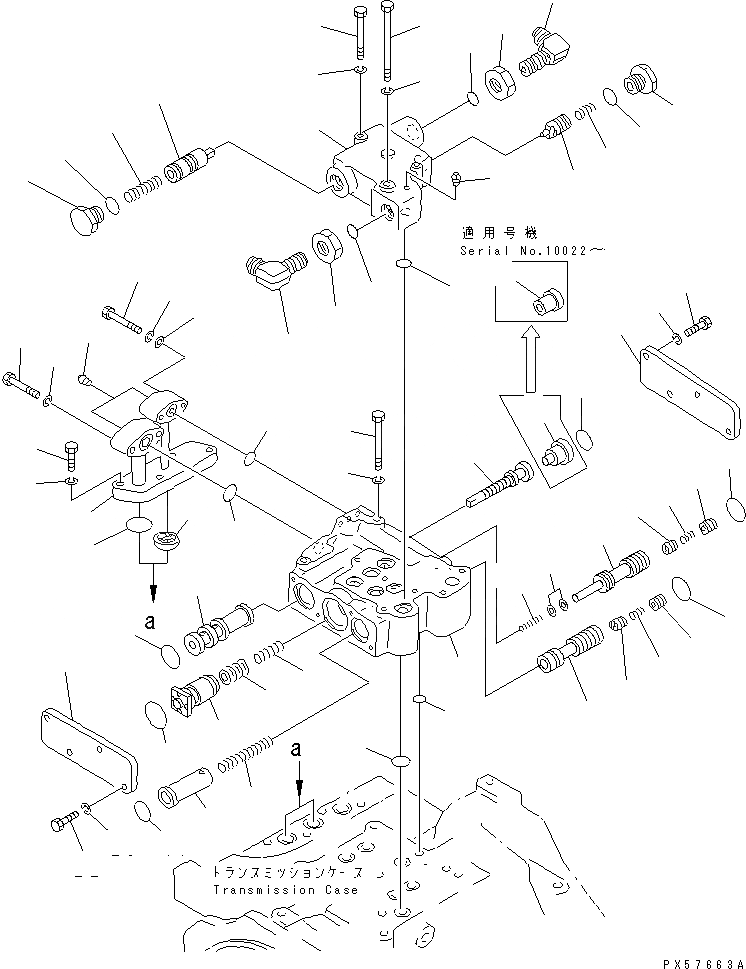 Схема запчастей Komatsu GD621A-1 - ТРАНСМИССИЯ (УПРАВЛЯЮЩ. КЛАПАН) (/)(№-) СИЛОВАЯ ПЕРЕДАЧА