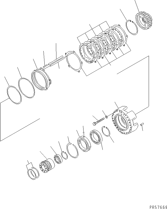 Схема запчастей Komatsu GD621R-1 - ТРАНСМИССИЯ (1 МУФТА)(№9-) СИЛОВАЯ ПЕРЕДАЧА