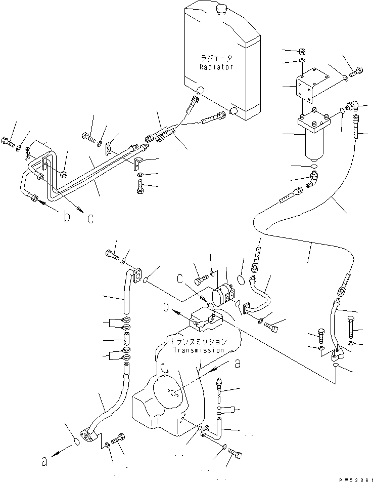 Схема запчастей Komatsu GD621R-1 - ГИДРОЛИНИЯ ТРАНСМИССИИ(№8-8) СИЛОВАЯ ПЕРЕДАЧА