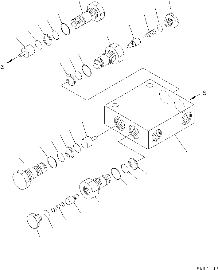 Схема запчастей Komatsu GD621R-1 - ГЛАВН. КОНТРОЛЬНЫЙ КЛАПАН(ДЛЯ УКЛОН. И СЦЕПНОЕ УСТРОЙСТВО SHIFT) ГИДРАВЛИКА