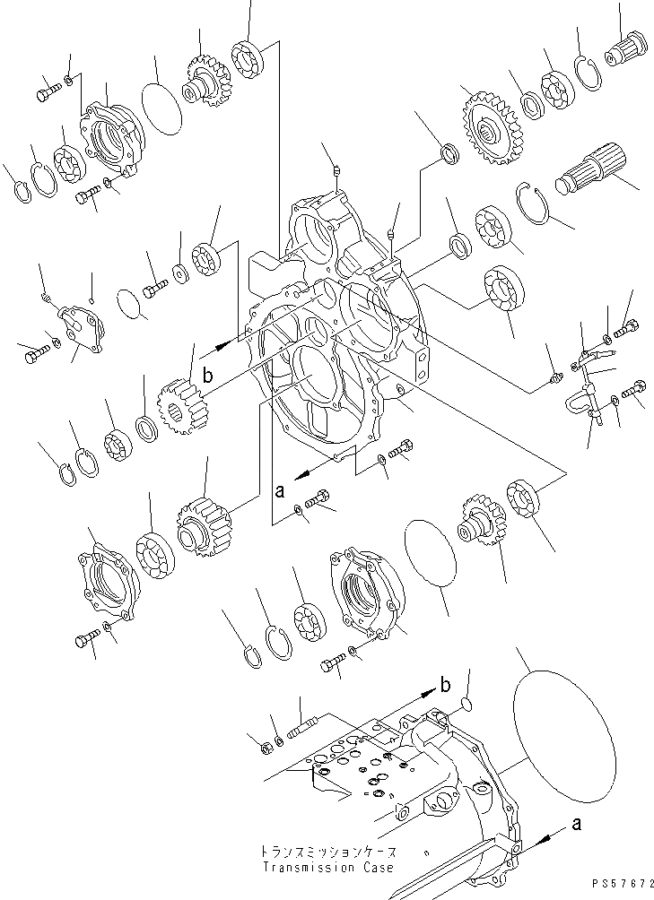 Схема запчастей Komatsu GD623A-1 - ТРАНСМИССИЯ (МЕХ-М ОТБОРА МОЩНОСТИ)(№-) СИЛОВАЯ ПЕРЕДАЧА