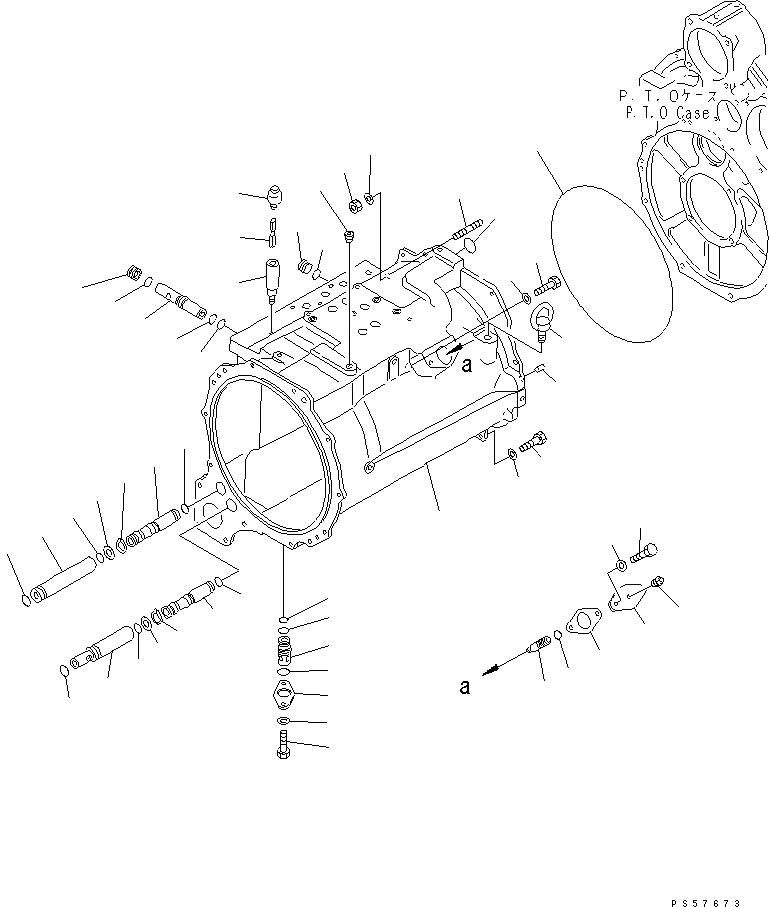 Схема запчастей Komatsu GD625A-1 - ТРАНСМИССИЯ (КОРПУС ТРАНСМИССИИ) СИЛОВАЯ ПЕРЕДАЧА