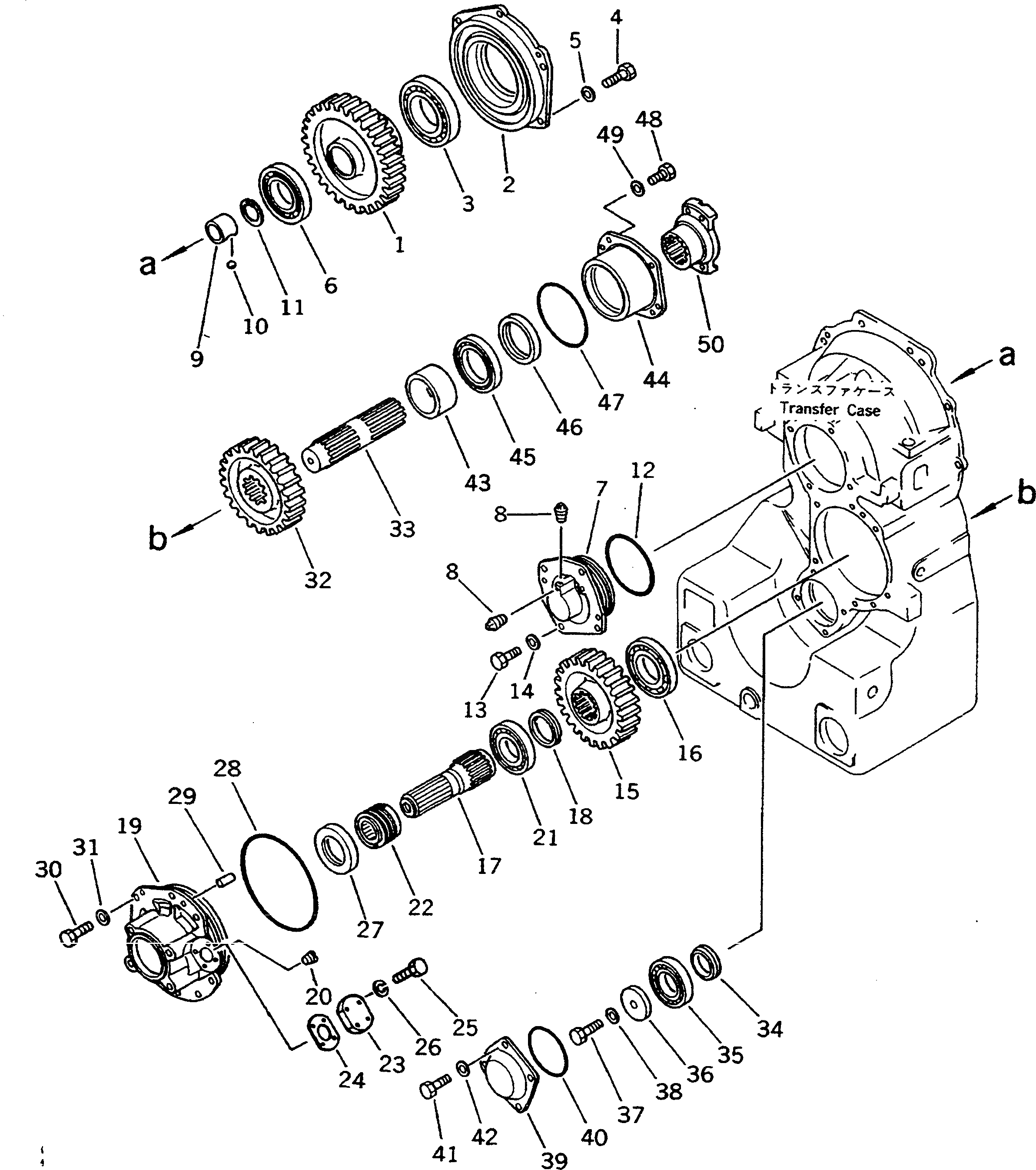 Схема запчастей Komatsu GD625A-1 - ТРАНСМИССИЯ (ВЫХОДНОЙ ВАЛ) СИЛОВАЯ ПЕРЕДАЧА