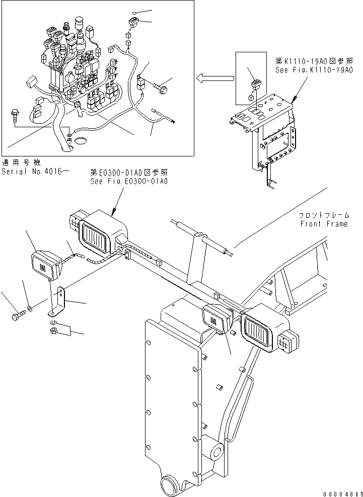 Схема запчастей Komatsu GD655-3Y - ЭЛЕКТРИКА (ПРОТИВОТУМАНН. ФАРЫ) ЭЛЕКТРИКА