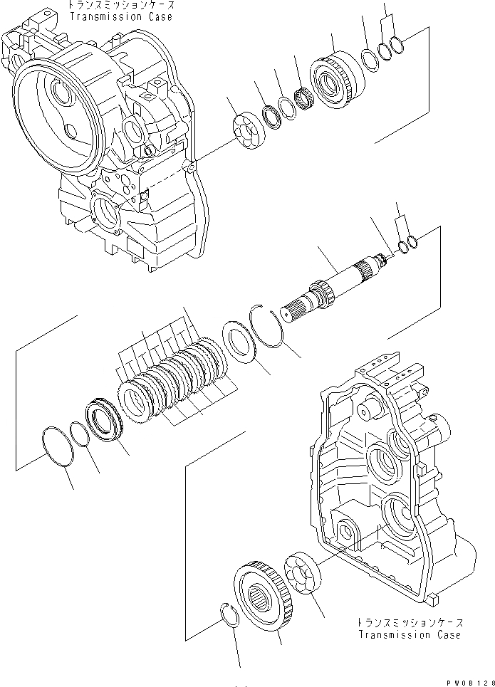 Схема запчастей Komatsu GD655-3Y - ТРАНСМИССИЯ (4 МУФТА) ТРАНСМИССИЯ