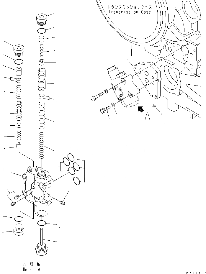 Схема запчастей Komatsu GD655-3Y - УПРАВЛЯЮЩ. КЛАПАН (ОСНОВН. РАЗГРУЗ. КЛАПАН) ТРАНСМИССИЯ
