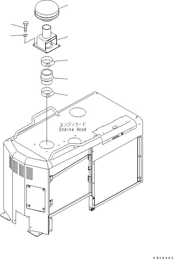 Схема запчастей Komatsu GD655-3A - ВПУСК ВОЗДУХА (RAIN КРЫШКА) (ДЛЯ ВЫСОК. ЕМК. РАДИАТОР)(№-) КОМПОНЕНТЫ ДВИГАТЕЛЯ