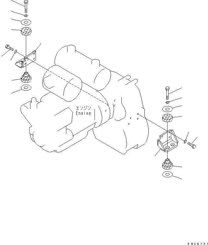 Схема запчастей Komatsu GD655-3A - КРЕПЛЕНИЕ ТРАНСМИССИИ И ГИДРОТРАНСФОРМАТОРАЧАСТИ ТРАНСМИССИЯ