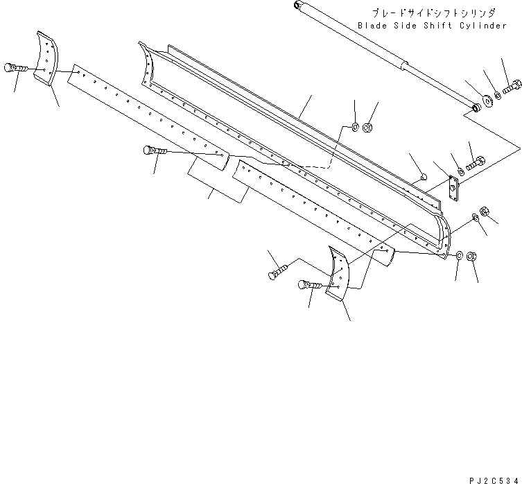 Схема запчастей Komatsu GD655-3A - ОТВАЛ (.M) (T) (БОЛЬШ. SIZE КРОМКА) (С END BIT)(№-) РАБОЧЕЕ ОБОРУДОВАНИЕ