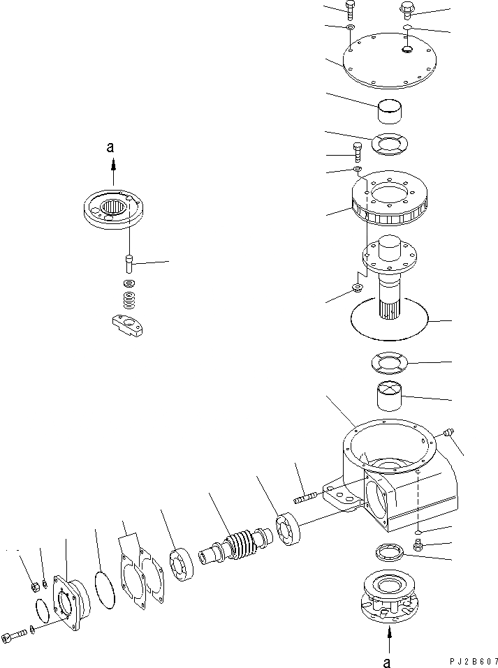 Схема запчастей Komatsu GD655-3A - CIRCLE ВРАЩ.LVING (/) (С СРЕЗН. ШТИФТ)(№-..) РАБОЧЕЕ ОБОРУДОВАНИЕ