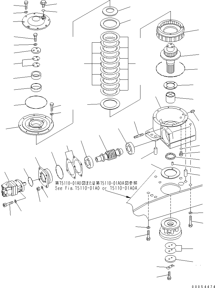 Схема запчастей Komatsu GD655-3A - CIRCLE ВРАЩ.LVING (/) (С SLIP МУФТА)(№.-) РАБОЧЕЕ ОБОРУДОВАНИЕ