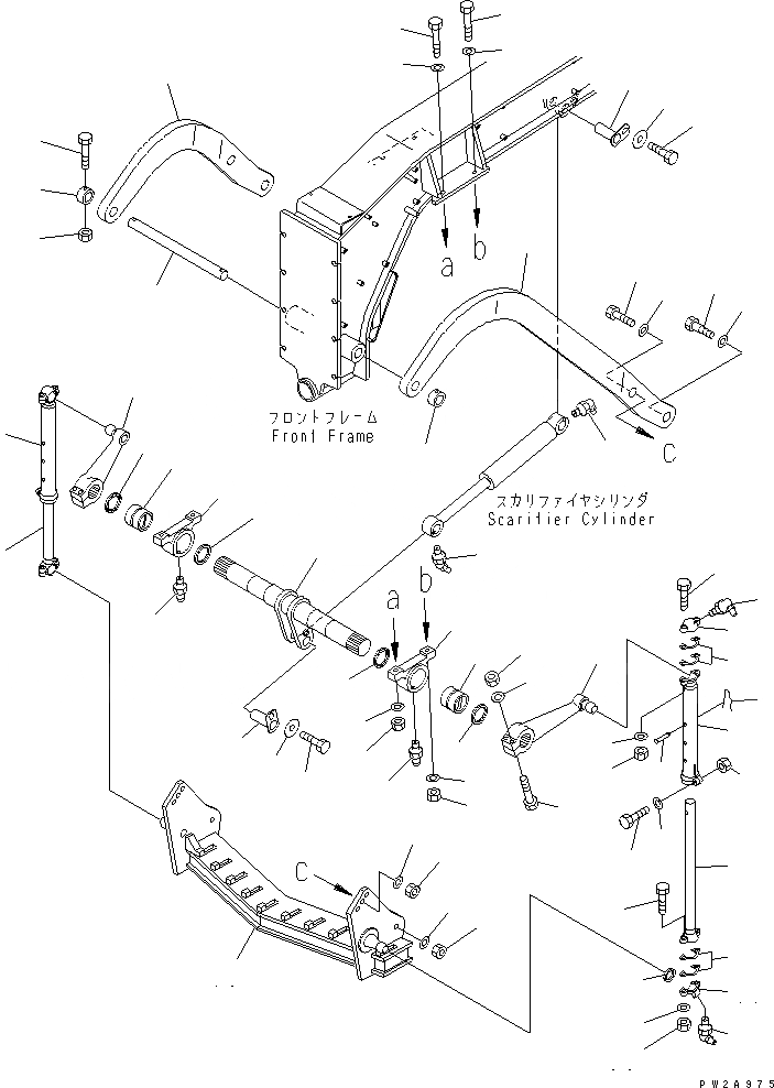 Схема запчастей Komatsu GD655-3A - SCARIFIER (ADJUST ROD ТИП) РАБОЧЕЕ ОБОРУДОВАНИЕ