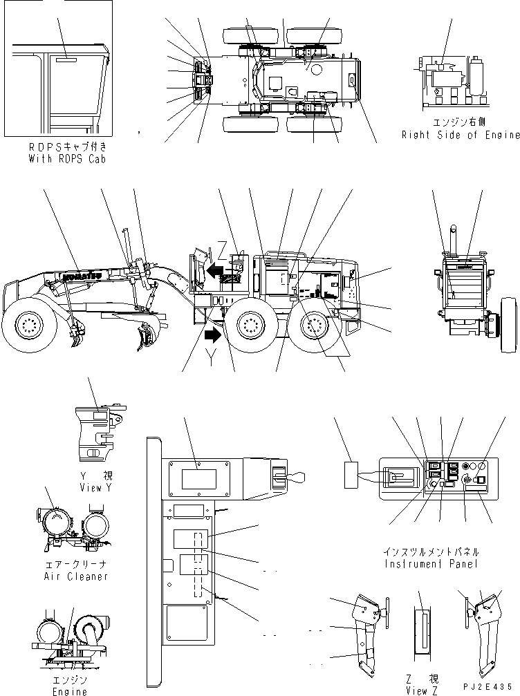 Схема запчастей Komatsu GD655-3A - МАРКИРОВКА (АНГЛ.)(№-) МАРКИРОВКА