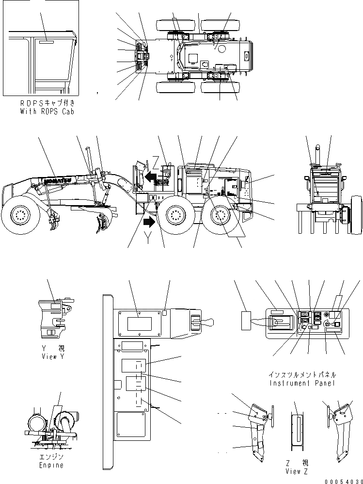 Схема запчастей Komatsu GD655-3A - МАРКИРОВКА (АНГЛ.)(№-) МАРКИРОВКА