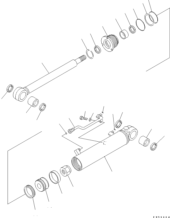 Схема запчастей Komatsu GD655-3A - ЦИЛИНДР СОЧЛЕНЕНИЯ (ВНУТР. ЧАСТИ) ОСНОВН. КОМПОНЕНТЫ И РЕМКОМПЛЕКТЫ