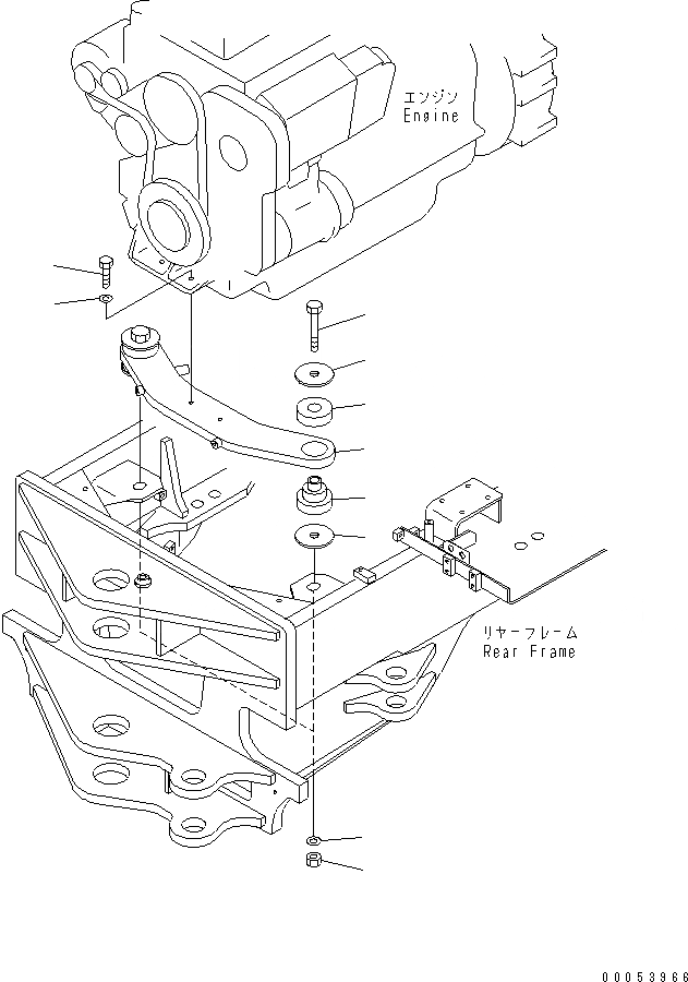 Схема запчастей Komatsu GD655-3E0 - КРЕПЛЕНИЕ ДВИГАТЕЛЯ КОМПОНЕНТЫ ДВИГАТЕЛЯ