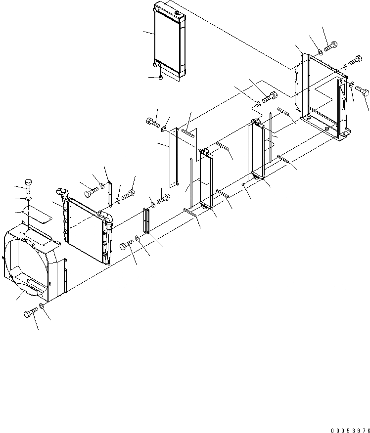 Схема запчастей Komatsu GD655-3E0 - РАДИАТОР (/) СИСТЕМА ОХЛАЖДЕНИЯ