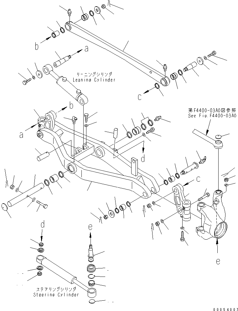 Схема запчастей Komatsu GD655-3E0 - ПЕРЕДНИЙ МОСТ (СУППОРТ МОСТА)(№-88) ТРАНСМИССИЯ