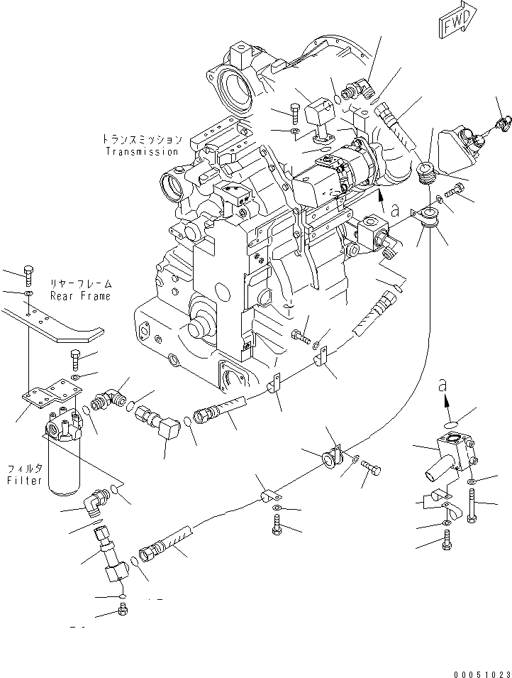 Схема запчастей Komatsu GD655-3E0 - ГИДРОЛИНИЯ ТРАНСМИССИИ (/) ТРАНСМИССИЯ