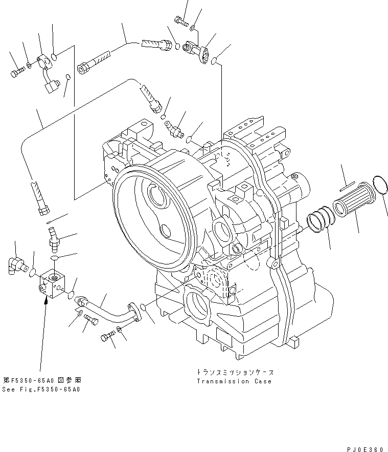 Схема запчастей Komatsu GD655-3E0 - ТРАНСМИССИЯ (ТРУБЫ /) ТРАНСМИССИЯ