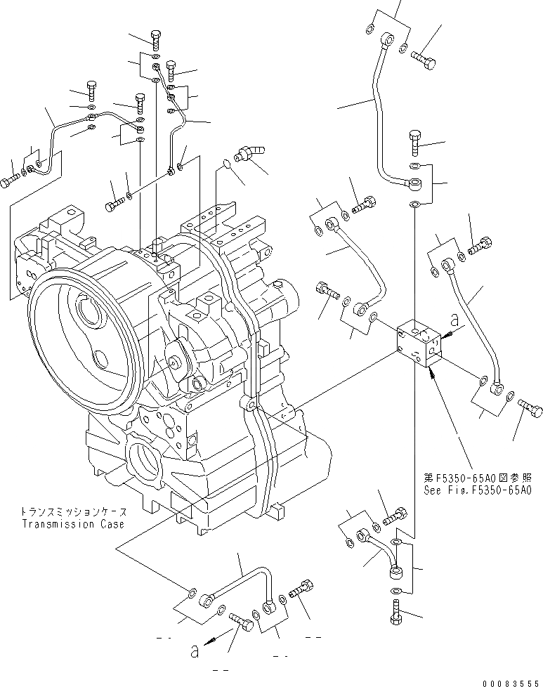 Схема запчастей Komatsu GD655-3E0 - ТРАНСМИССИЯ (ТРУБЫ /) ТРАНСМИССИЯ