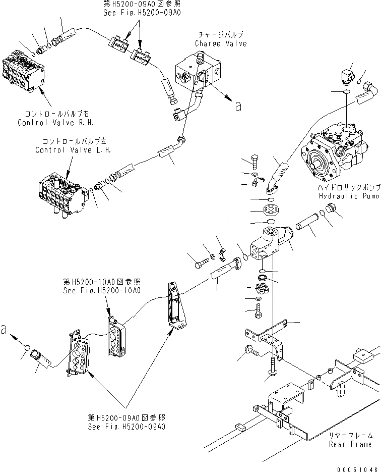 Схема запчастей Komatsu GD655-3E0 - ОСНОВН. ТРУБЫ (HI PRESSURE ТРУБЫ) ГИДРАВЛИКА