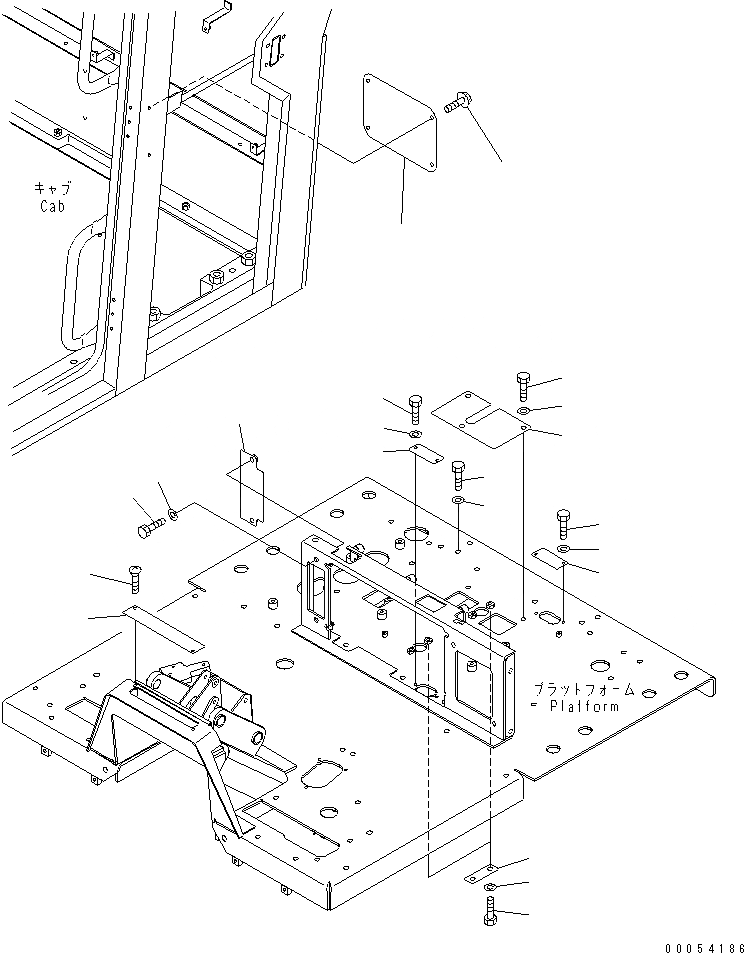 Схема запчастей Komatsu GD655-3E0 - FLR (ПЛАТФОРМА COVER) (С КАБИНОЙ) (С OUT КОНДИЦ. ВОЗДУХА) КАБИНА ОПЕРАТОРА И СИСТЕМА УПРАВЛЕНИЯ