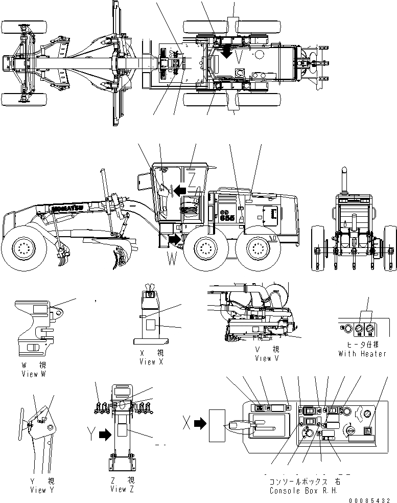 Схема запчастей Komatsu GD655-3E0 - МАРКИРОВКА (/) (ИСПАНИЯ) МАРКИРОВКА