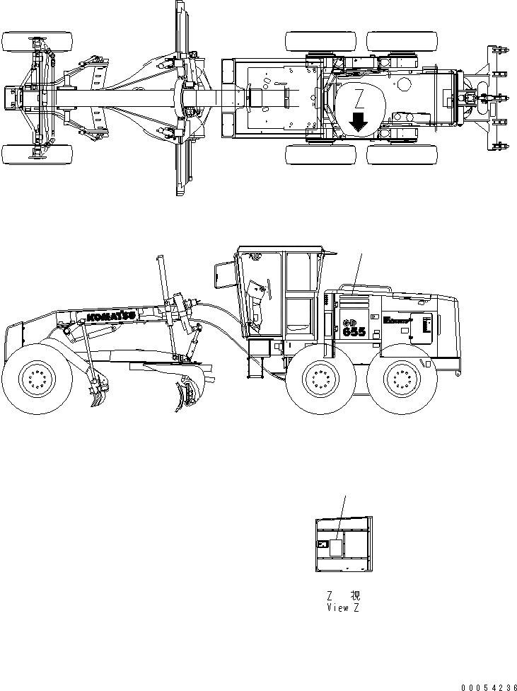 Схема запчастей Komatsu GD655-3E0 - МАРКИРОВКА (/) (АНГЛ.) МАРКИРОВКА