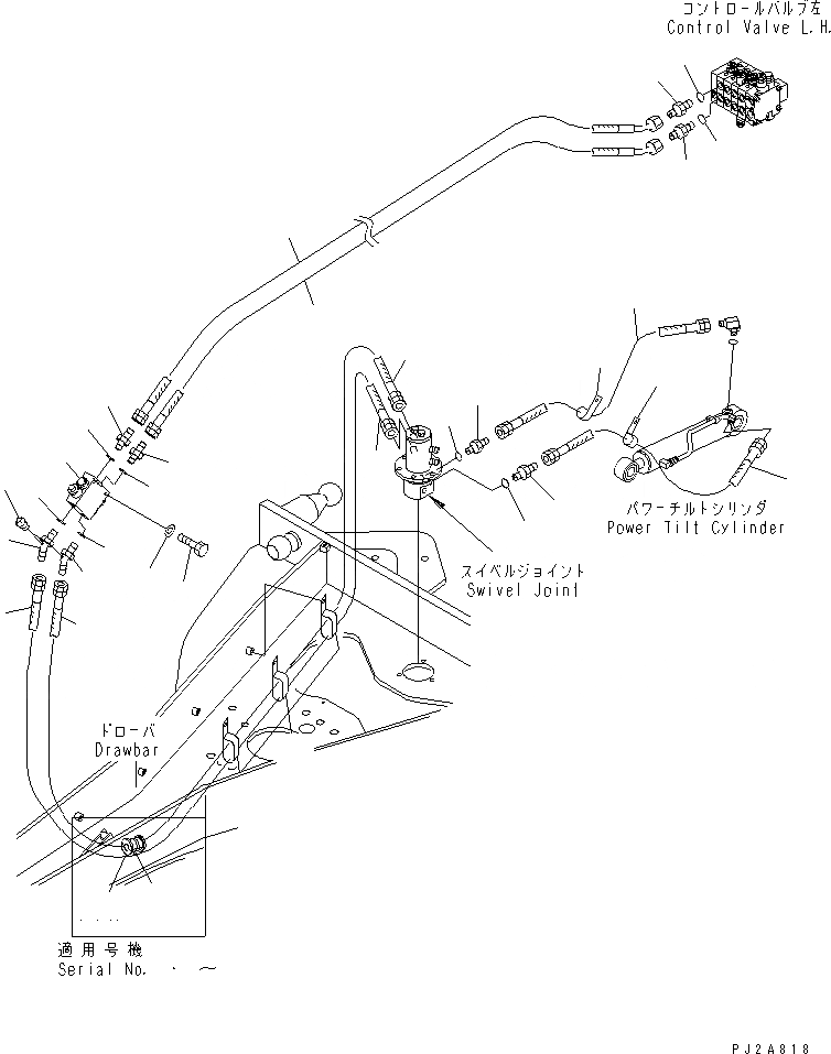 Схема запчастей Komatsu GD655-3C - ГИДРОЛИНИЯ (ЦИЛИНДР НАКЛОНА ЛИНИЯ)(№-) ГИДРАВЛИКА