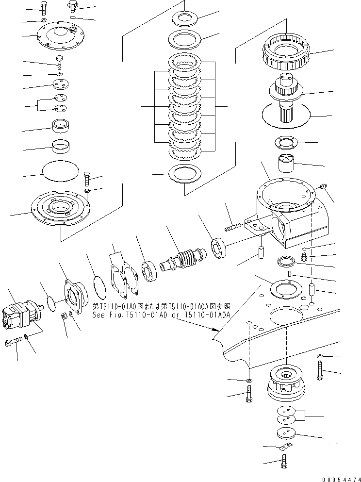 Схема запчастей Komatsu GD655-3C - CIRCLE ВРАЩ.LVING¤ / (С SLIP МУФТА)(№..-) РАБОЧЕЕ ОБОРУДОВАНИЕ