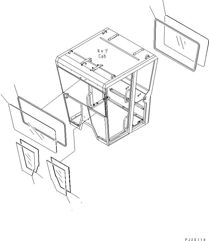 Схема запчастей Komatsu GD655-3 - КАБИНА (ПЕРЕДН. И ЗАДН. СТЕКЛА) КАБИНА ОПЕРАТОРА И СИСТЕМА УПРАВЛЕНИЯ