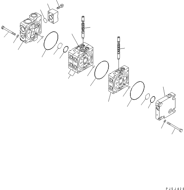 Схема запчастей Komatsu GD655-3 - УПРАВЛЯЮЩ. КЛАПАН (3-Х СЕКЦИОНН.) (/) (ПРАВ.) ОСНОВН. КОМПОНЕНТЫ И РЕМКОМПЛЕКТЫ