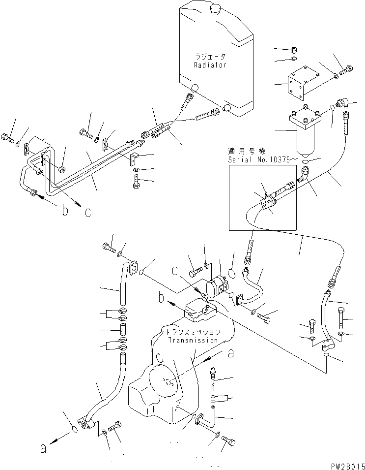 Схема запчастей Komatsu GD661A-1 - ГИДРОЛИНИЯ ТРАНСМИССИИ(№-9) СИЛОВАЯ ПЕРЕДАЧА