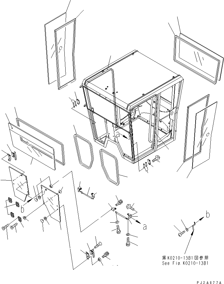 Схема запчастей Komatsu GD675-3A - КАБИНА (КАБИНА РАМА И СТЕКЛА) (ВЫС. КАБИНА ROPS) КАБИНА ОПЕРАТОРА И СИСТЕМА УПРАВЛЕНИЯ