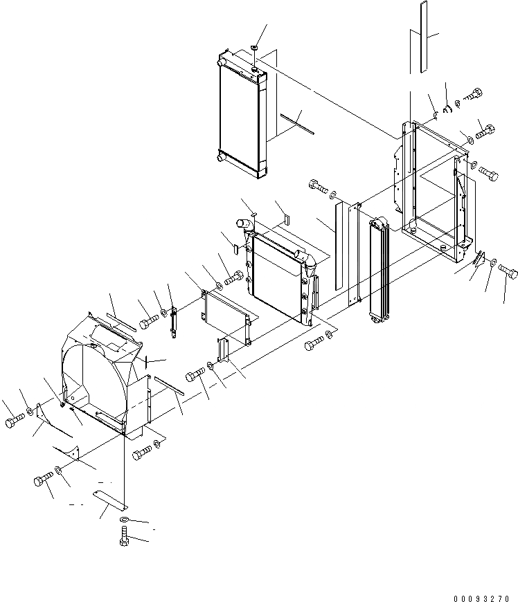 Схема запчастей Komatsu GD675-3E0 - РАДИАТОР (БОЛЬШ. ТИП) (/) СИСТЕМА ОХЛАЖДЕНИЯ