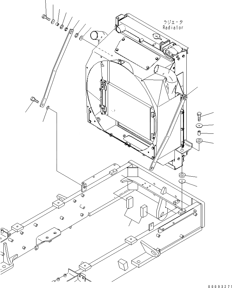 Схема запчастей Komatsu GD675-3E0 - РАДИАТОР (БОЛЬШ. ТИП) (КРЕПЛЕНИЕ) СИСТЕМА ОХЛАЖДЕНИЯ