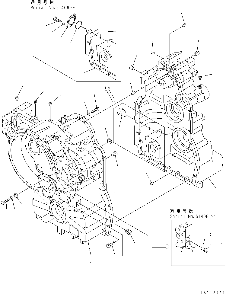 Схема запчастей Komatsu GD675-3E0 - ТРАНСМИССИЯ (КОРПУС) ТРАНСМИССИЯ