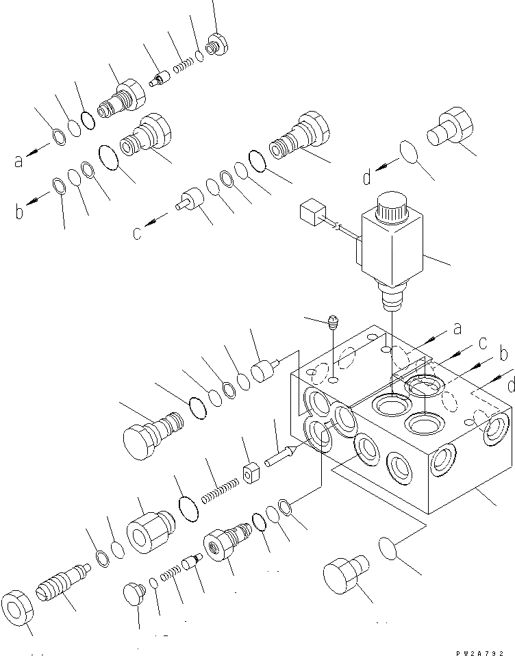 Схема запчастей Komatsu GD675-3E0 - ОТВАЛ КОНТРОЛЬНЫЙ КЛАПАН(ВНУТР. ЧАСТИ) (ДЛЯ ОТВАЛ АККУМУЛЯТОР И ОТВАЛ ПЛАВАЮЩ) (ЛЕВ.) ГИДРАВЛИКА